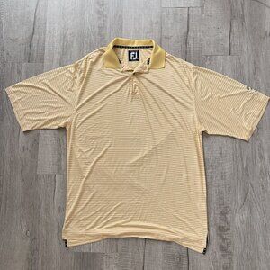 FootJoy Men's Striped Polo Medium Yellow Golf Washington Golf Club Florida Prep